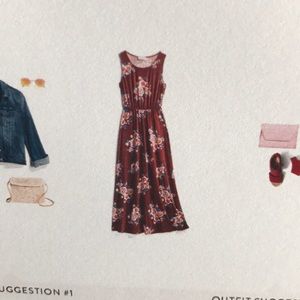 Burnt orange floral maxi dress